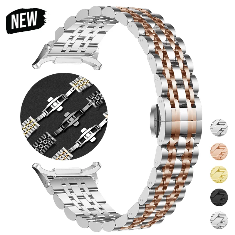 Gebogenes Uhrenarmband für Samsung Galaxy Ultra/Ultra 2 47mm, Edelstahlarmband für Galaxy Watch 9 8 8Classic Correa