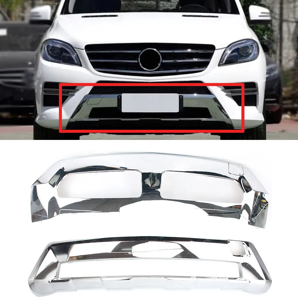 Front Bumper Lip Chrome Trim For Mercedes Benz ML W166 ML400 ML350 ML320 300 550 2012- 2015  A1668858625