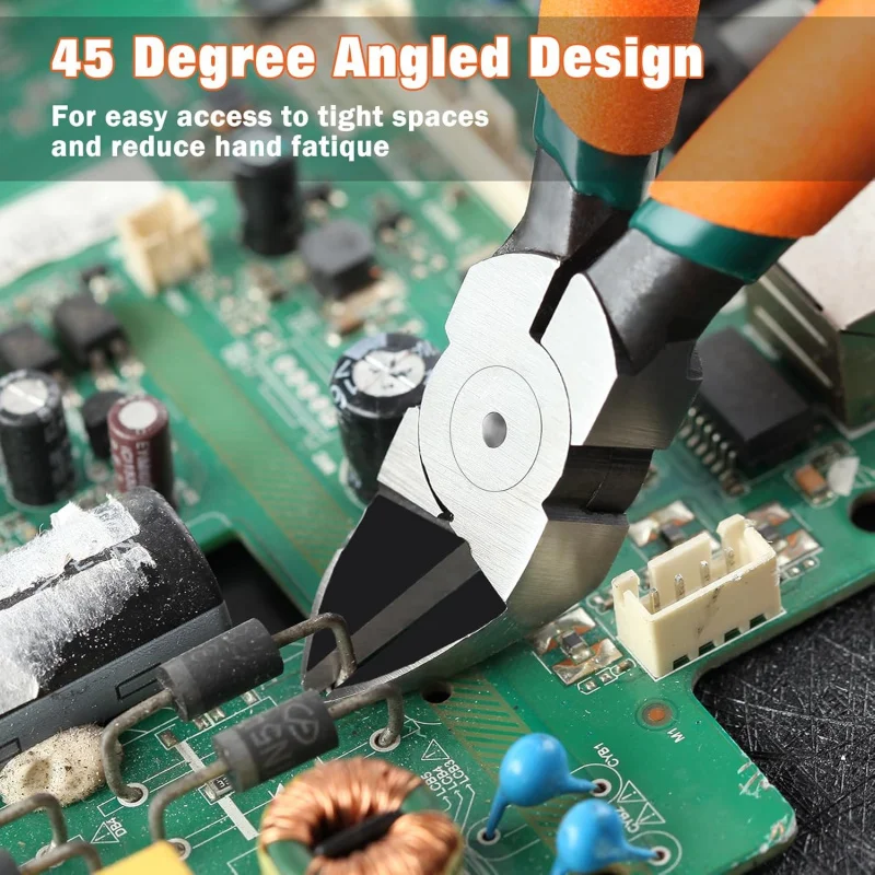 Diagonal Pliers Flush Cut Plastics, 45 Angled Wire Cutters Crafting, Side Clippers, Cutter Snips