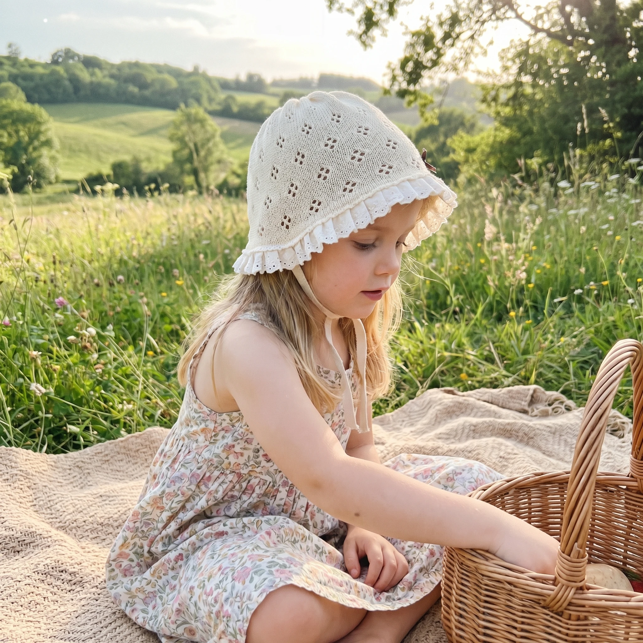 

2026 New Summer 4-6Y Childrens Hat Korean Style Fresh Woven Sun Protection Bucket Hat with Multiple Decoration for Girls