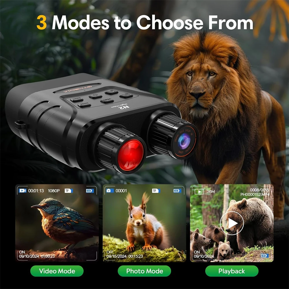 GTMEDIA N2 5X التكبير مناظير للرؤية الليلية HD صور فيديو سجل IR تلسكوب IP66 300M نظارات داكنة كاملة للصيد في الهواء الطلق #3