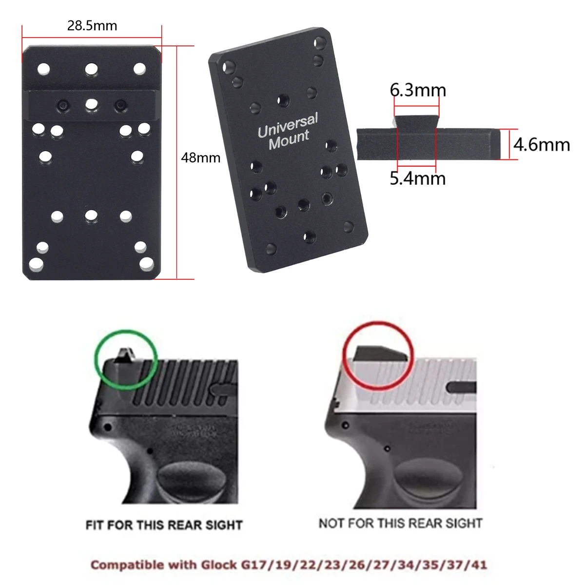 التكتيكية المعادن النايلون RM ريد دوت نطاق البصر صالح ل G17 G19 البصر الخلفي قاعدة الادسنس الأسلحة Riflescope AR15 M4 20 مللي متر السكك الحديدية الصيد