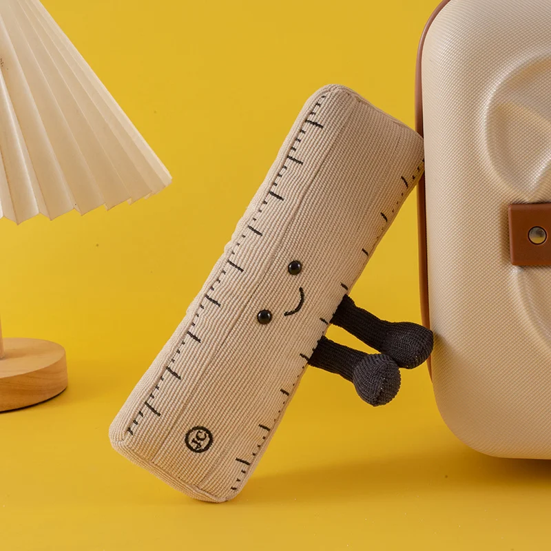 مجموعة مسطرة وقلم رصاص رائعة من القطيفة، ألعاب محشوة واقعية للمستلزمات المدرسية مثالية للطلاب والمعلمين وأفكار الهدايا التعليمية للأطفال