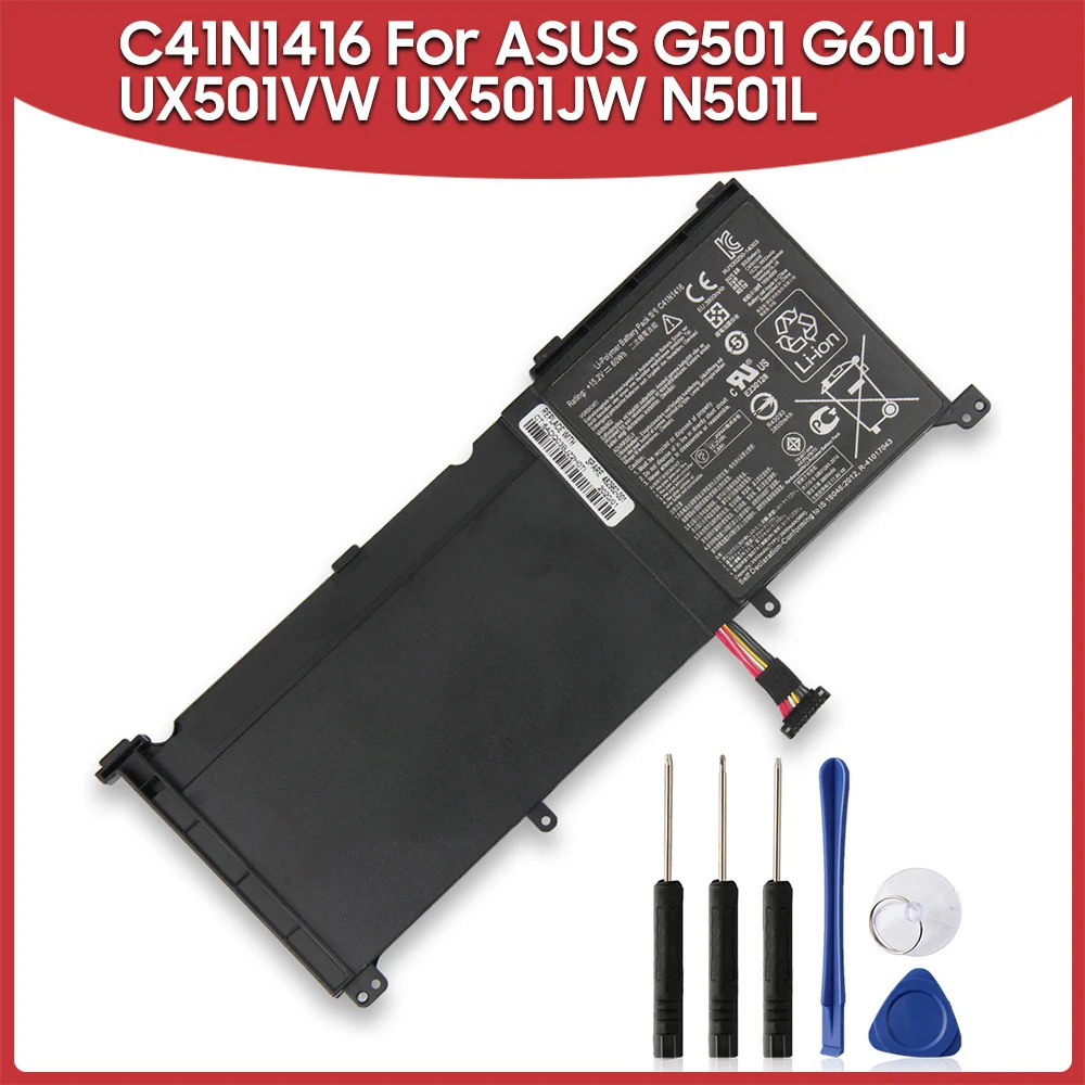 New Rechargeable Battery C41N1416 For ASUS G501 G601J UX501VW UX501JW N501L Premium Rechargeable Batteries 3800mAh Long Lifespan