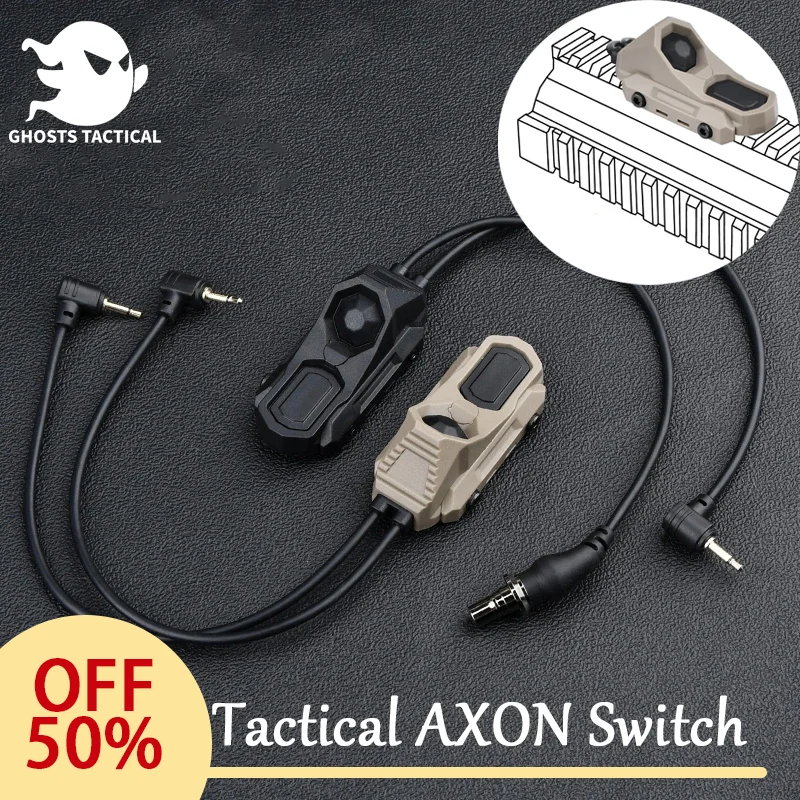 

Tactical AXON Dual Function Control Pressure Remote Switch For PEQ15 DBAL M300 M600 Flashlight SF/2.5/3.5/CRANE plug-in switch