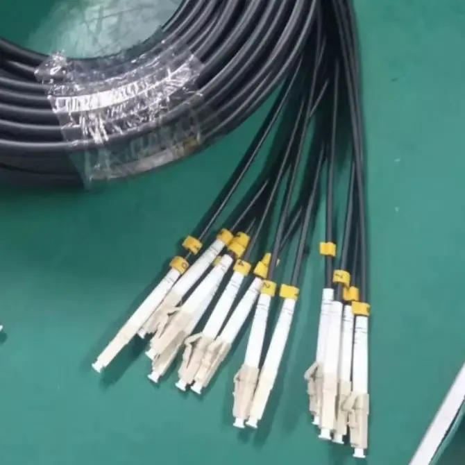 armored jumper OM4 12C TPU 350m 400m 450m 500m 550m LC FC SC ST multimode 12 cores 5mm extension optical fiber patchcord outdoor
