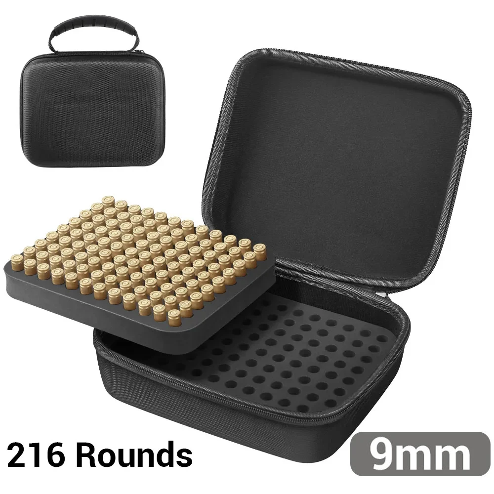 

216 Rounds Ammo Pouch Bullet Box Ammo Storage Case Portable Ammunition Handbag Cartridge Storage Ammo Pack for 9mm