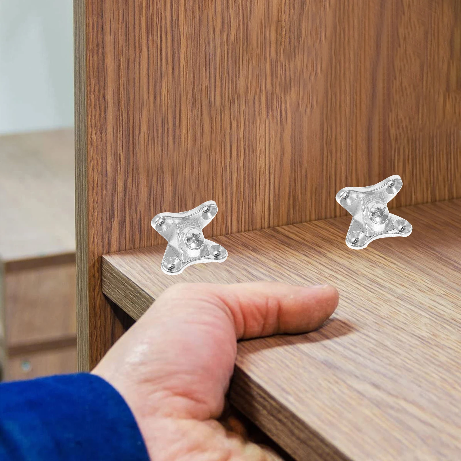 

10 Sets Butterfly Corner Brackets Silver Zinc Alloy Furniture Hardware Woodworking Right Angle Shelf Brackets Detachable Joint