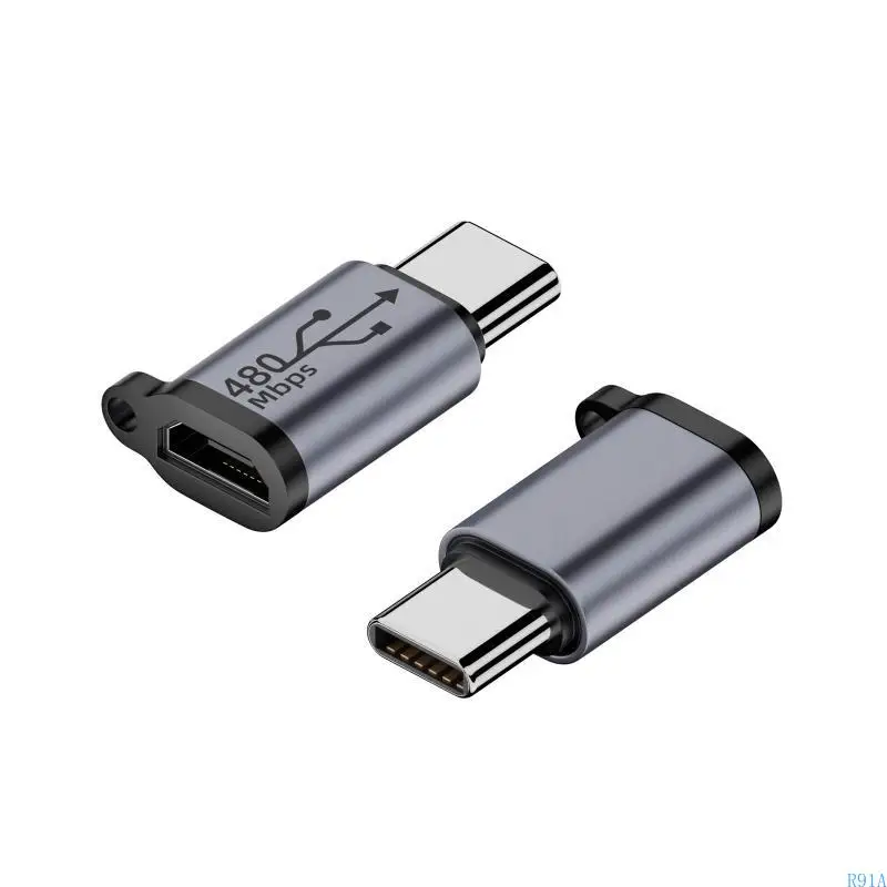 R91A USB-CからマイクロUSBアダプタータイプC-C-MICRO USB男性コンバーターコネクタ充電データ同期合金アダプター