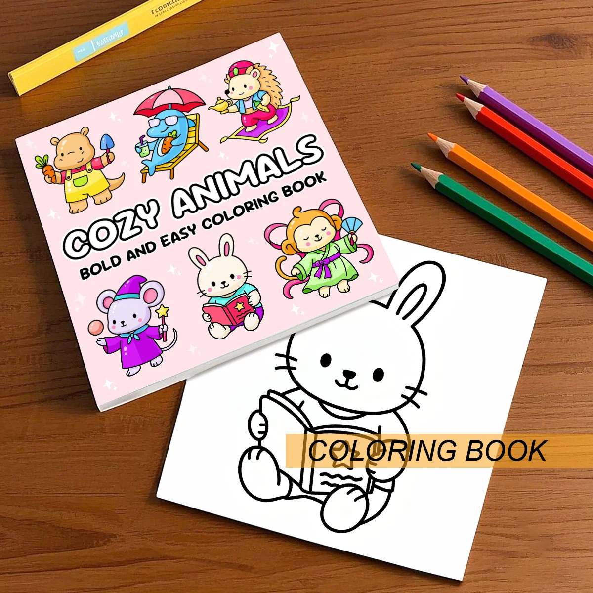 COZY ANIMALS Libro da colorare con motivi audace e facili per adulti e bambini Simpatico libro da disegno Regalo perfetto per feste e compleanni