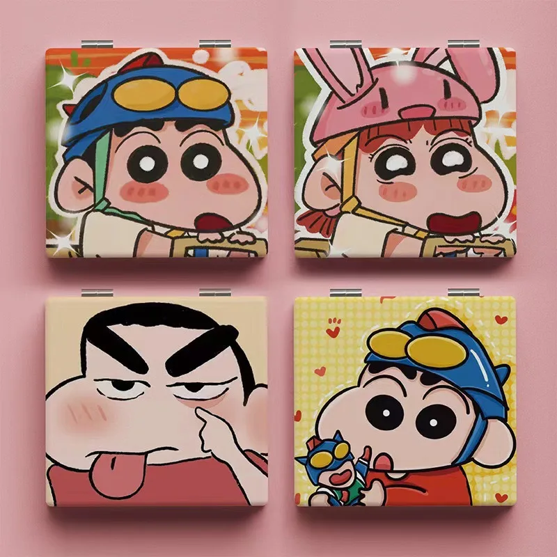 

Anime Crayon Shin-Chan Funny Kawaii Model Figure Mini Mirror Portable Two-Sided Folding Makeup Mirror Girls Birthday Gifts