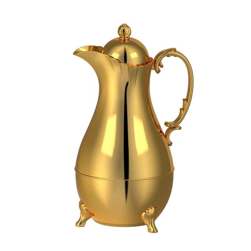 

Middle East Sle Arabic Luxury Large Capaci Coffee Thermos Gold Color Water Pot Set Long Lasting Insulation Bottle