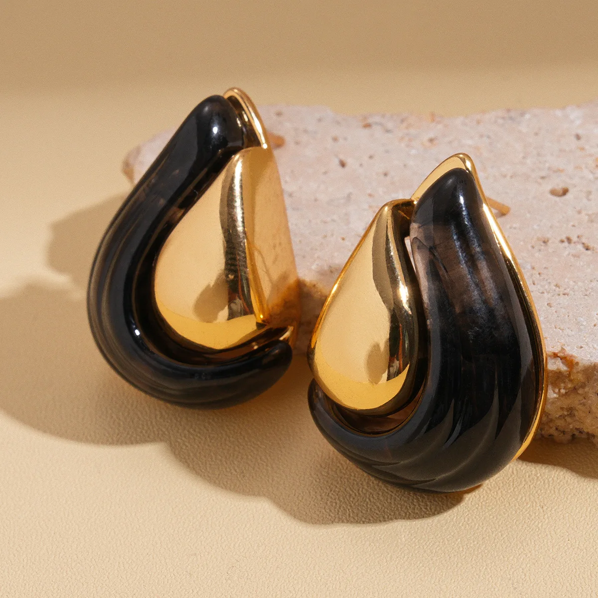 18k مطلية بالذهب الراتنج وأقراط للنساء ميلارد ريترو هندسية قطرة الماء أقراط سحر الأذن مجوهرات Aretes Mujer K #5