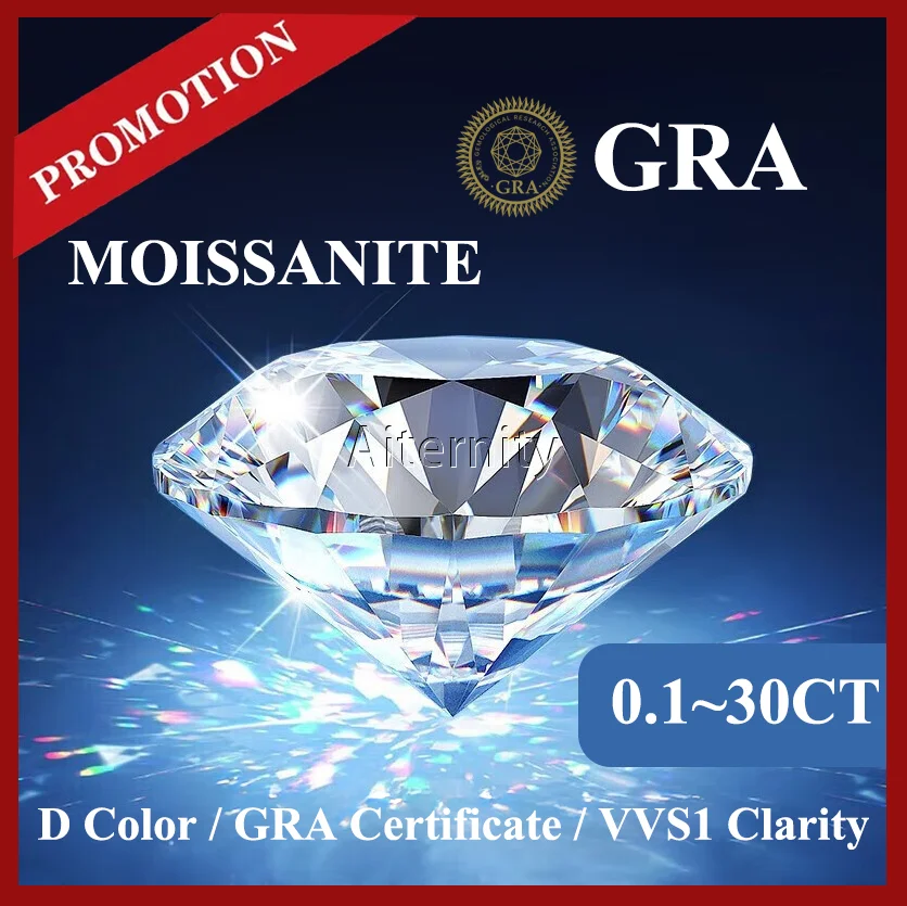 شهادة GRA 100% مويسانيتي حقيقي معتمد مختبر نمت تمرير الماس اختبار القلم أحجار كريمة مفكوكة أحجار مويسانيتا للمجوهرات