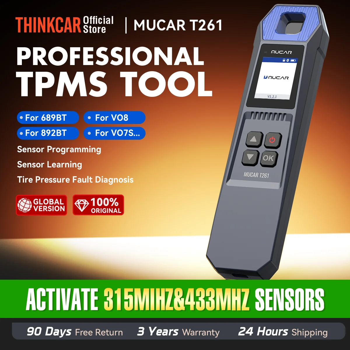 MUCAR T261 outil de diagnostic de pression des pneus de voiture capteur TPMS automobile programmation activateur d'apprentissage pour Scanner MUCAR 892BT 689BT