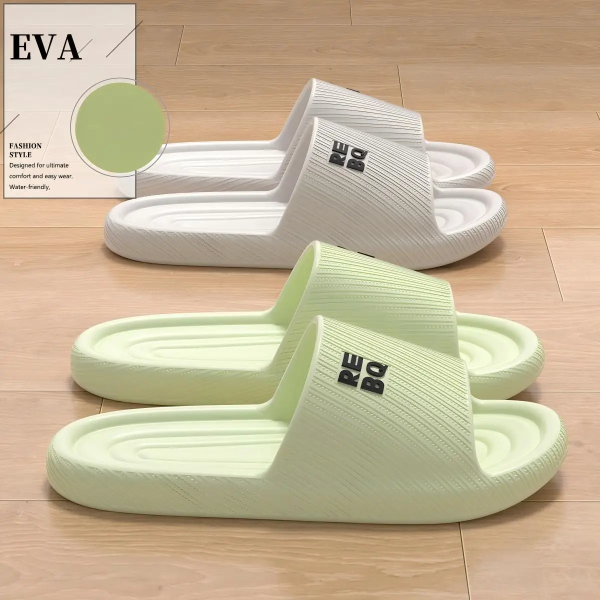 Men's Eva Home Slippers, Women's Household Slippers, Bathroom Shower Slippers, Hotel and Guesthouse Couple Summer Sandals, Men's Slippers