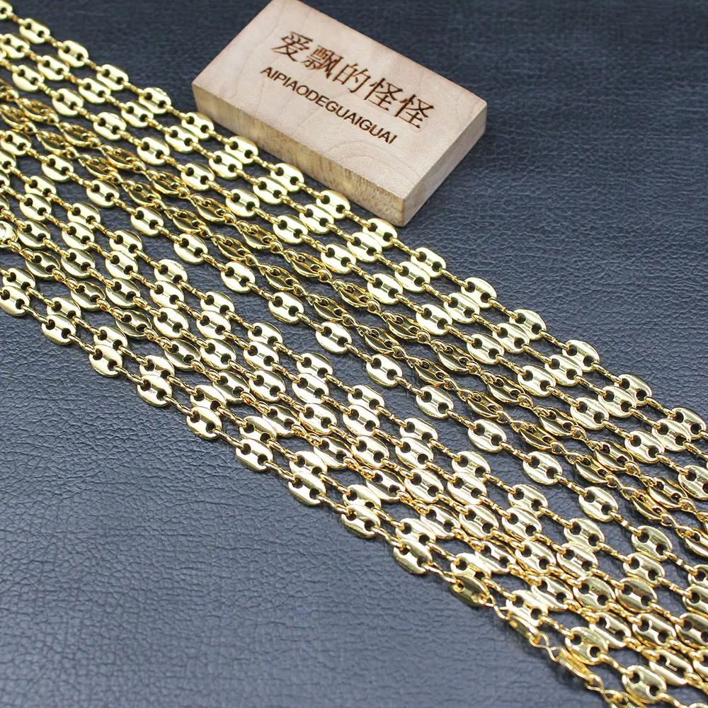 

APDGG 2 Meters Gold Plated Copper Fashion Chain Making DIY