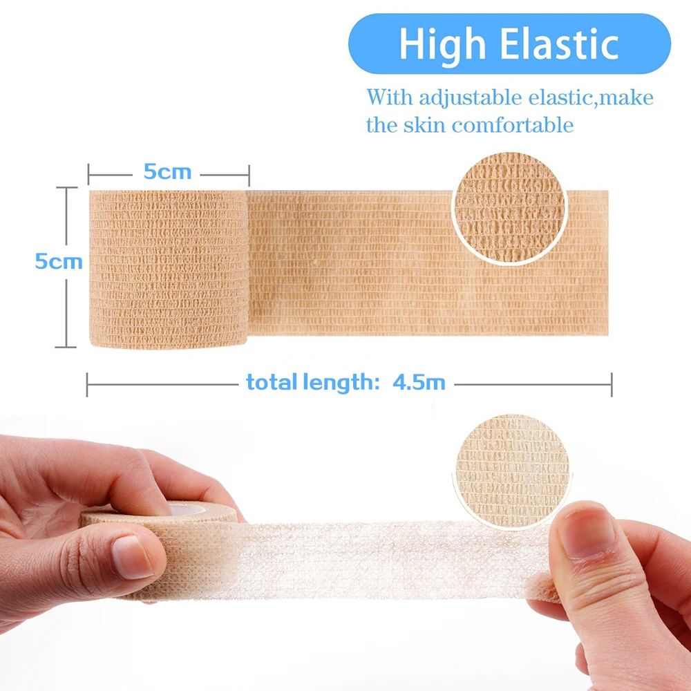 Sport Self Adhesive Elastic Bandage Wrap Tape Elastoplast for Knee Support Pads Finger Toe Ankle Palm Shoulder Athletic Tapes