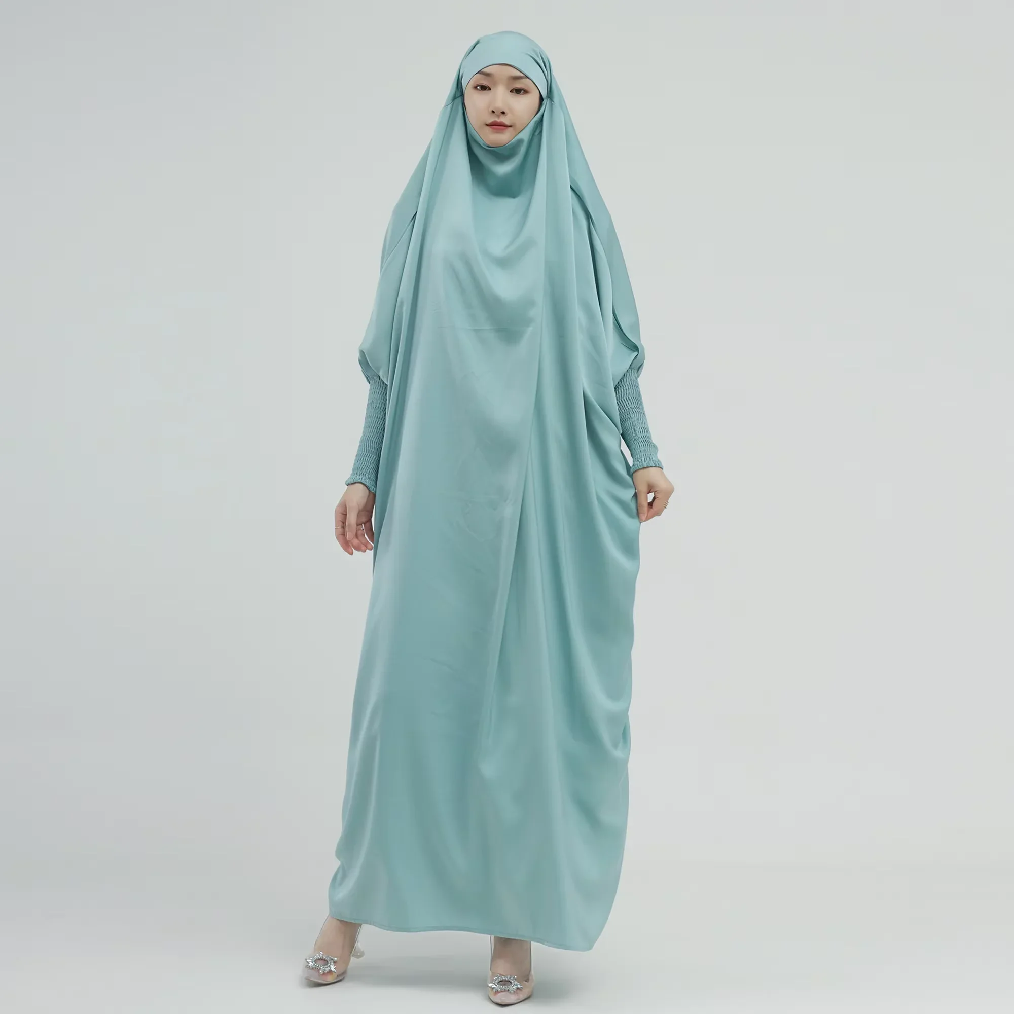 

Eid Djellaba Prayer Garment Muslim Women Abaya Long Khimar Dress Turkey Hijab Hooded Kaftan Burqa Abayas Islam Jalabiya Caftan