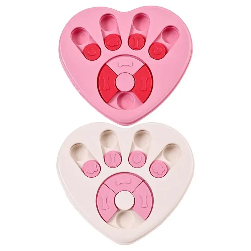 Slow Feeding Dog Bowl Interactive Heart Shape Anti Choking Puzzle Feeder Dog Feeding Bowls Maze  for Dogs Cats and Pet Products