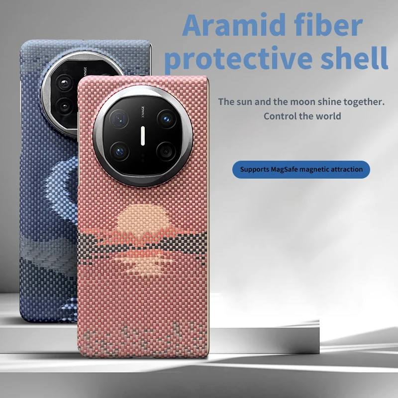 

WONDRARISE Original Aramid Fiber Magnetic Case for Huawei Mate X6 / X5 – Ultra Thin, Shockproof, Sunset Red & Moonrise Blue