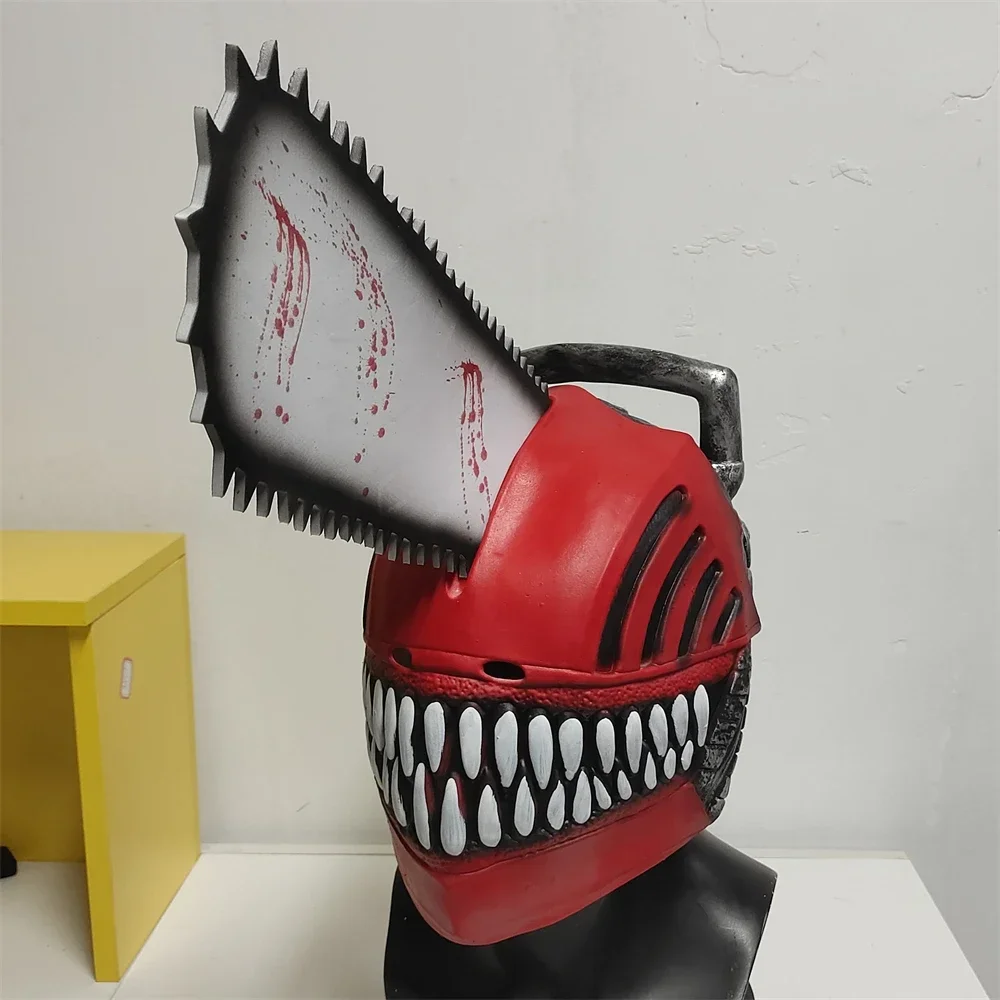 2PCS Chainsaw Latex Mask Terror Halloween Murder Accessories Props Cosplay Adult Electric Saw Man Mask Role Playing Party Gift