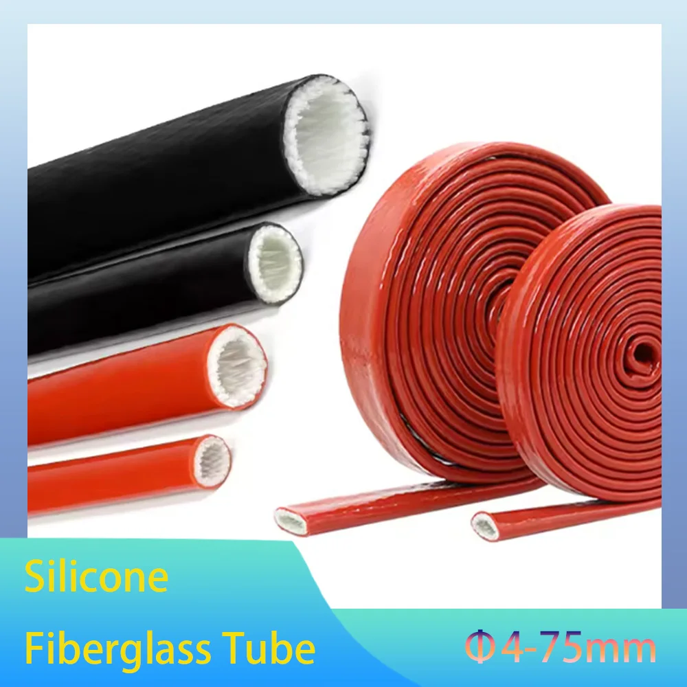Fire Retardant Casing Pipe High Temperature Resistant Fiberglass Tube Silicone Resin Coated Glass Fiber Braided Fireproof Sleeve