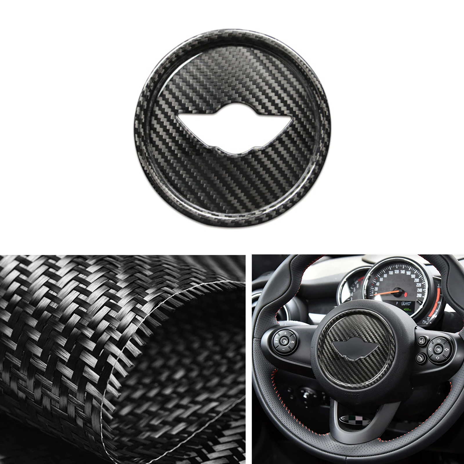 

Gear Steering Wheel Trim Sticker Center Mid Mark Panel Board Cover Carbon Fiber For Mini F56 F57 F60 F54 F55 2019