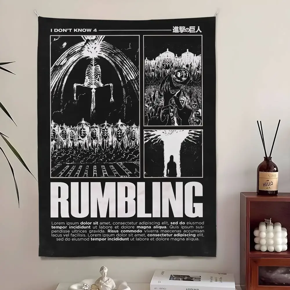 Attack on Titan Rumbling Tapestry Wall Hanging The Rumbling Titan Anime Room Decor for Fans Bedroom Dorm Home Background Cloth