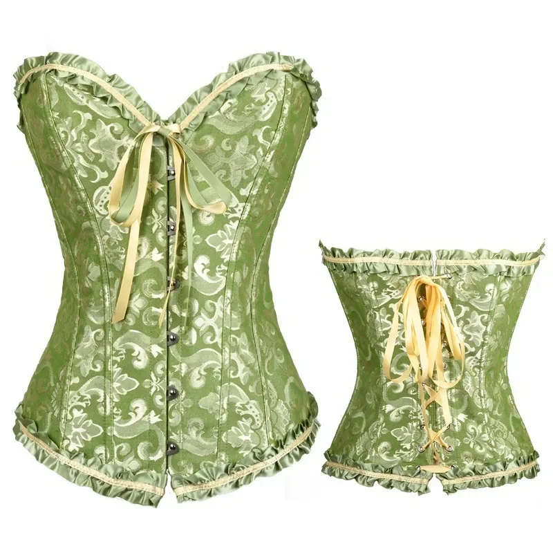 Корсеты и бюстье Корректирующее белье Корсет с завышенной талией Большие размеры Парчовый женский сексуальный корсет Винтаж Черный дропшиппинг