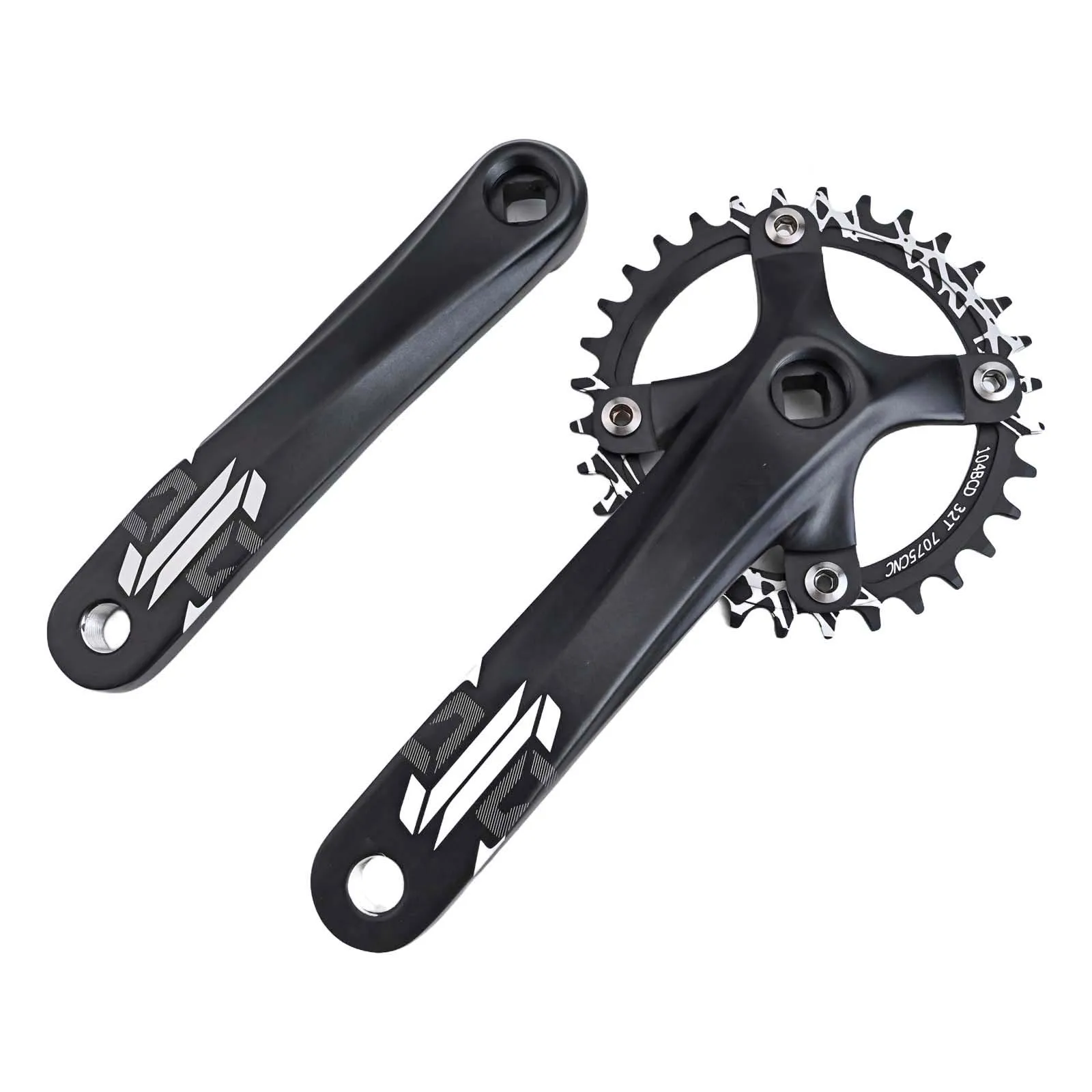 

High Durability Square Taper Crankset and Chainring Set for Single Speed Biking Needs with Effective Chain Drop Prevention
