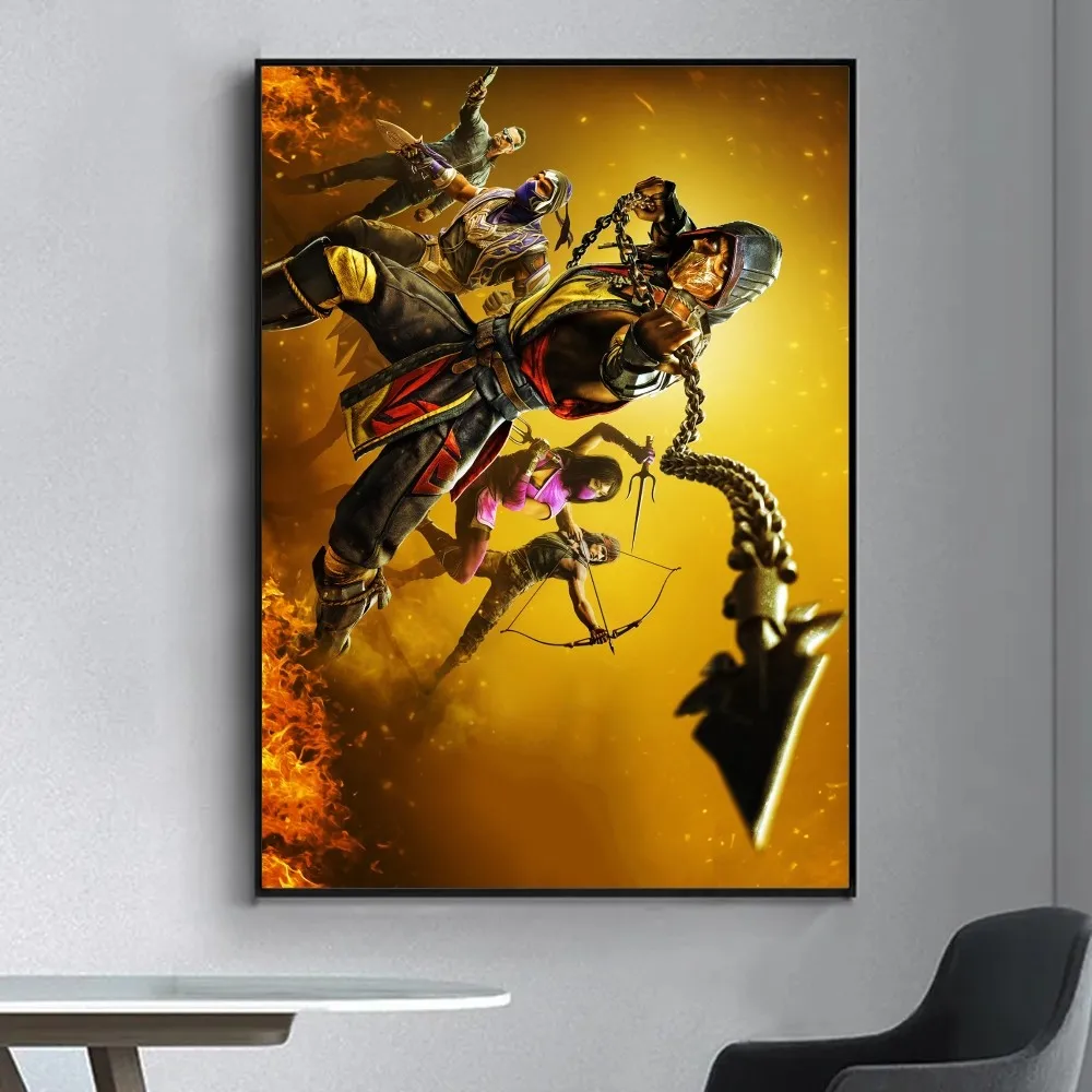 Mortal Kombat Video Game Poster Fancy Poster Wall Sticker for Living Room Bar Vintage Decorative Painting Middle