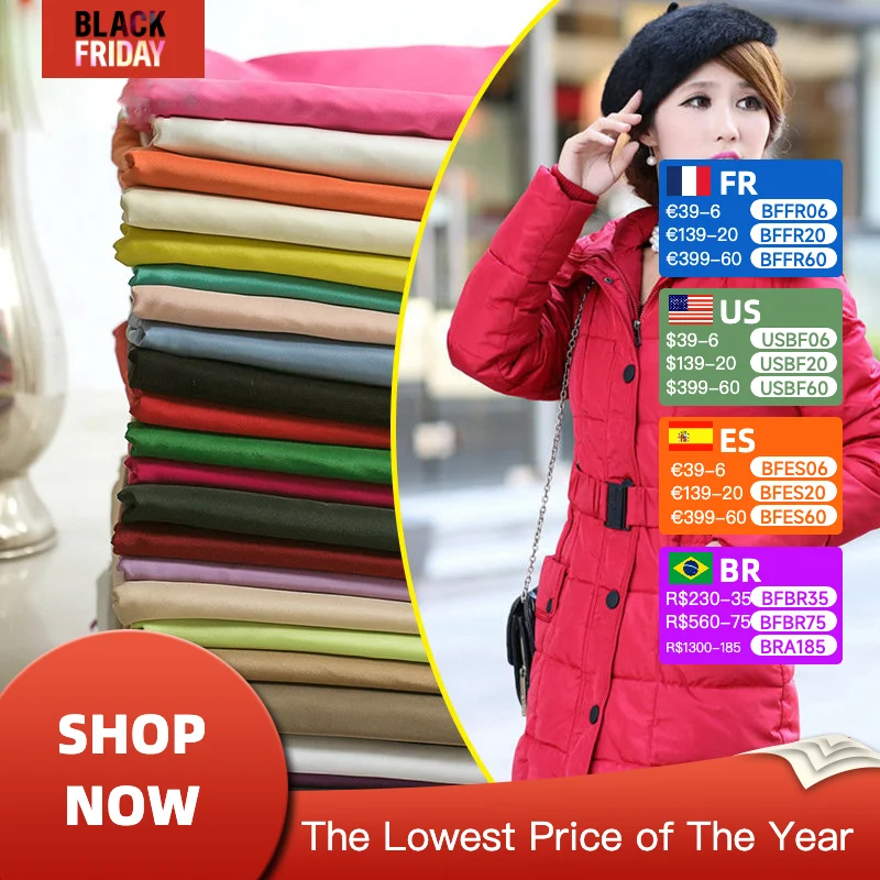 

Polyester Thick Down Jacket Fabric, Dress Cloth, Windbreaker, Cotton Clothing Fabric, DIY Needlework, Handmade Sewing, Quilting