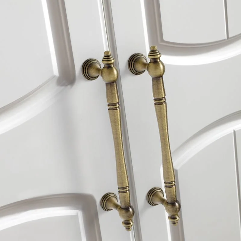 Antique Solid Brass Kitchen Cabinet Storage Handles Retro Cabinet Pulls Wardrobe Closet Handle Drawer Knobs Furniture Handles