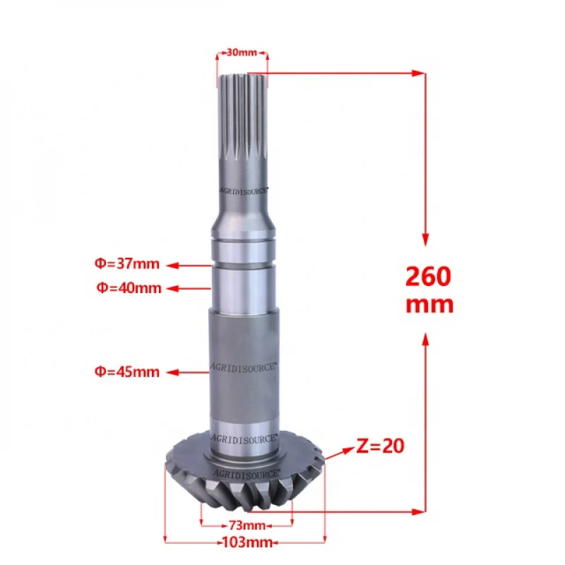 durable：Gearbox Geat Front Axle Input Spiral Gear Shaft for Foton Lovol Part Tractor 10 China Made Drive Shaft Flange Yoke for T