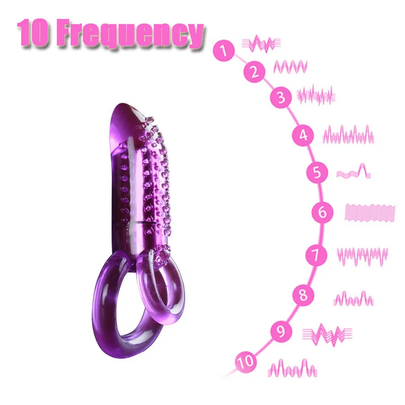 Anillo vibrador doble para pene para hombres, retraso de tiempo, anillos dobles, Juguetes sexuales para alargar el clímax, mejora la capacidad