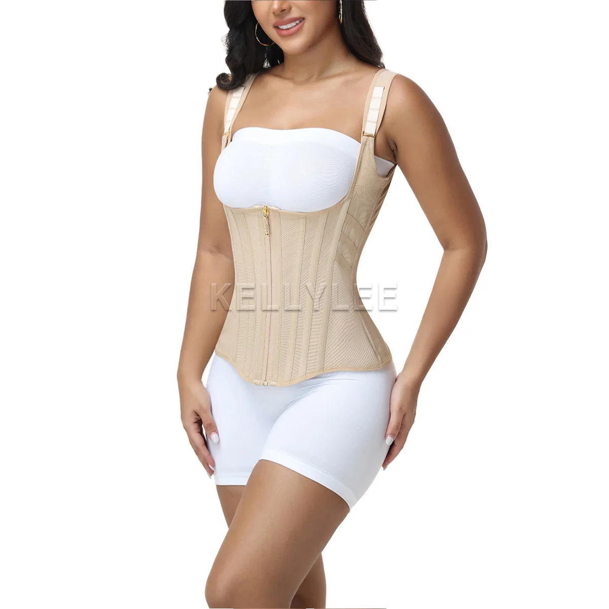 Women's Elastic Tummy Control Body Waist Trainer High Compression Shaping Cirdles Open-Chest Post Surgery Slimming Shapewear