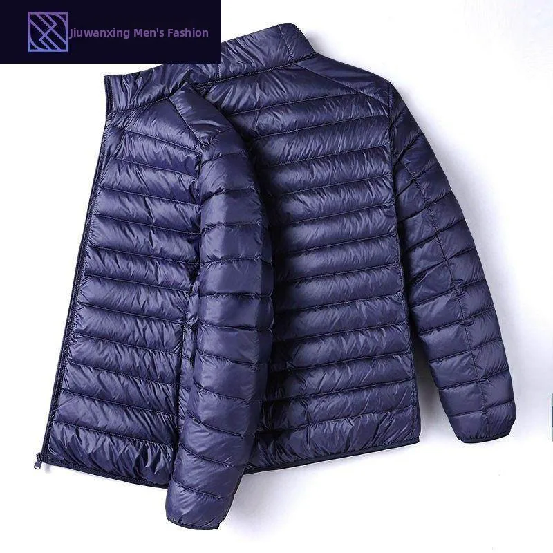 

Легкий мужской пуховый хлопковый тюнет, осенне-зимний новый воротник-стойка, теплая верхняя одежда стандартной посадки, длинная утягивающая одежда