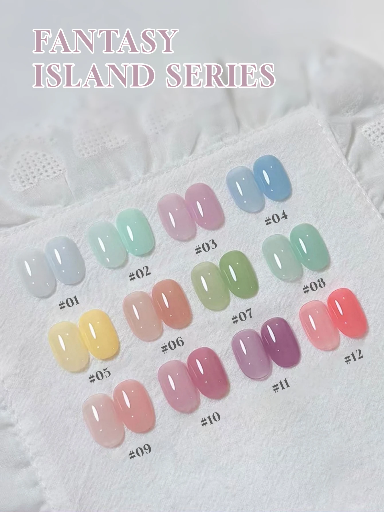 

1-12pcs 12ml Spring Nail Jelly Dopamine Gel Nail Polish Popular Colors UV LED Curing Holiday Women's Gift Nail Salon DIY Kit