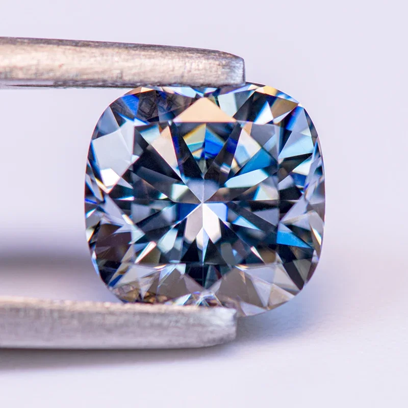 Moissanite Gemstone Cushion Cut Gray Color Lab Grow Diamond For DIY Advanced Jewelry Rings Earrings Making With GRA Certificate