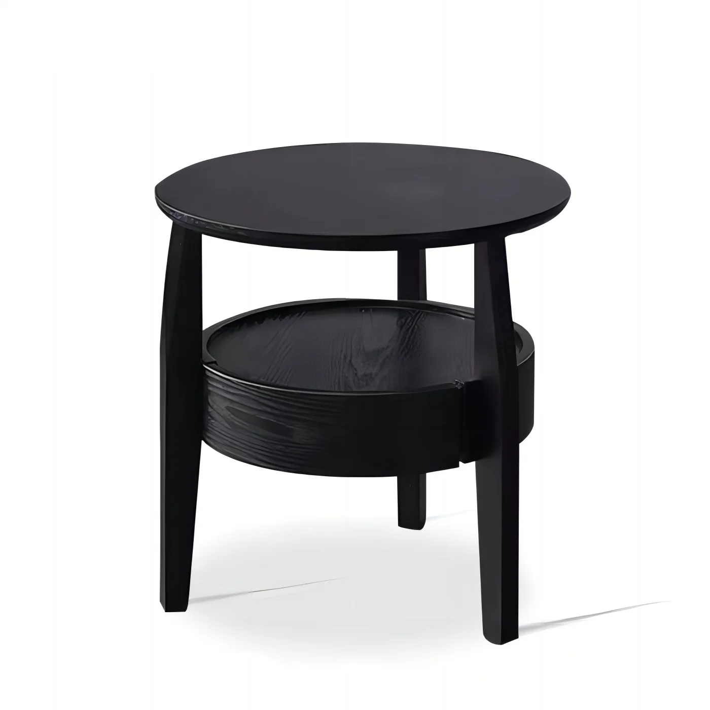 

Solid Wood Bedside Table Simple Modern Round Bedside Shelf Italian Small Bedroom Night Table