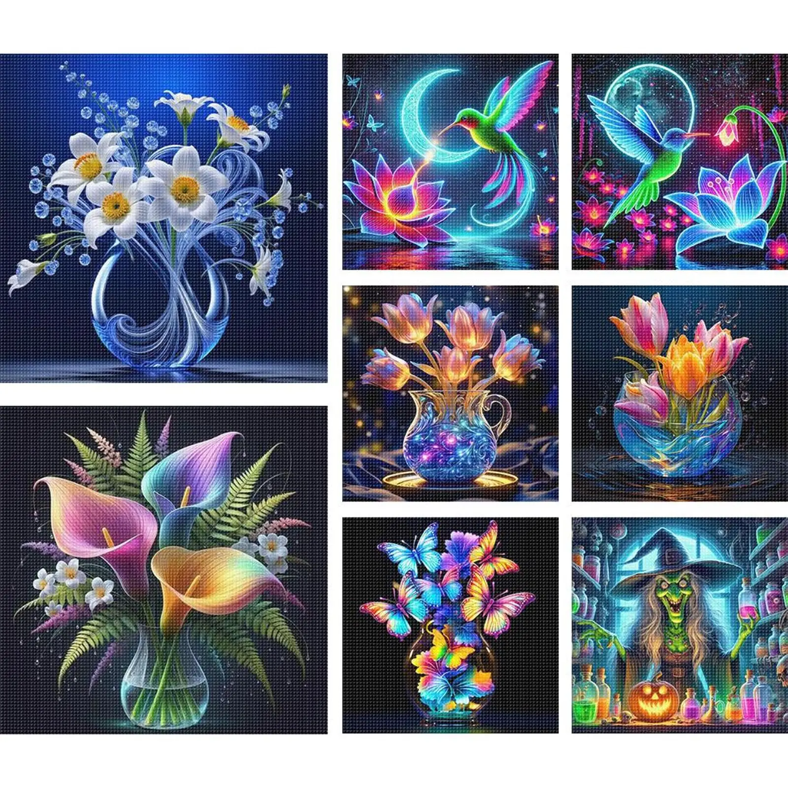 

Flower Printed Cross Stitch Kit 40x40cm DIY 11CT Embroidery Craft Set Home Decor