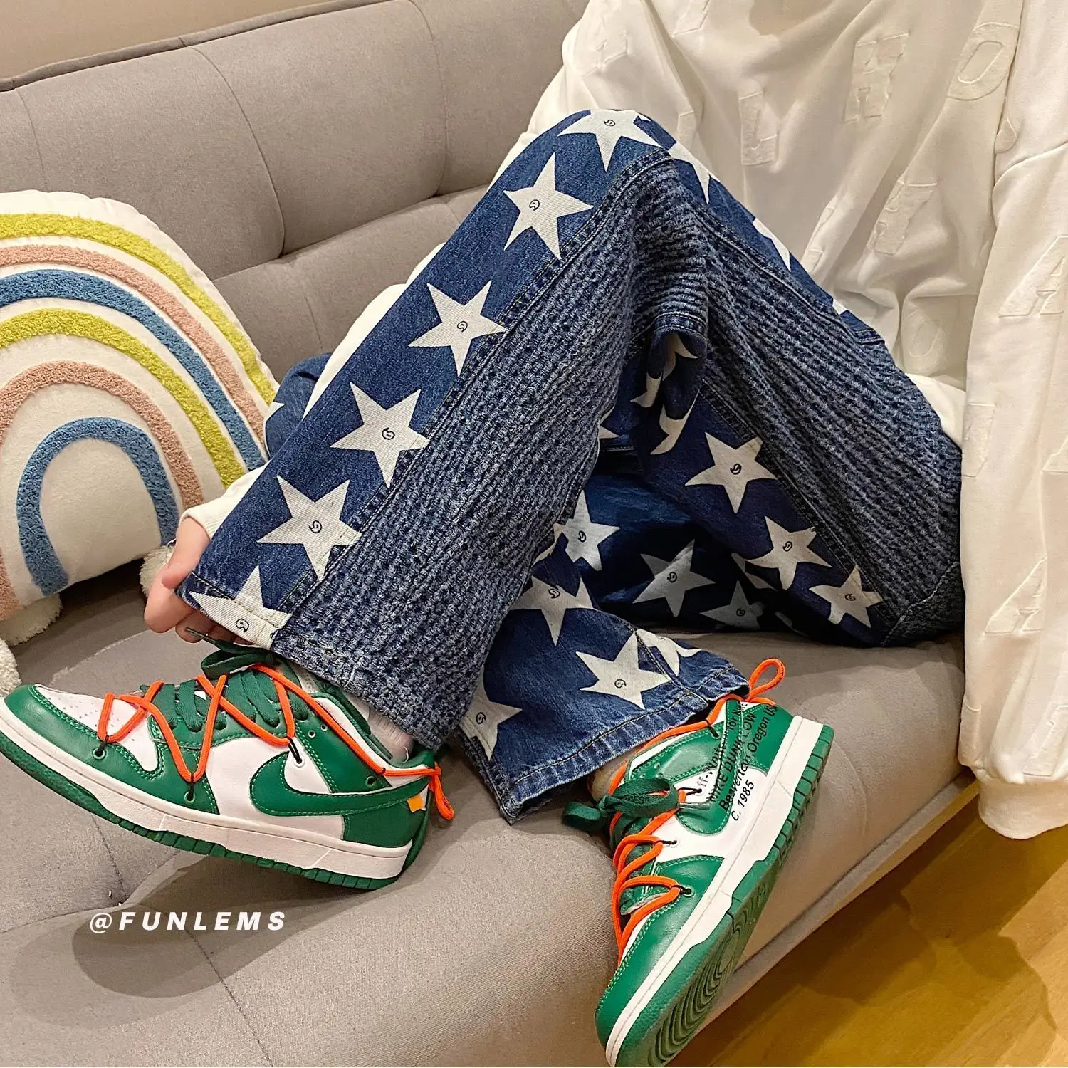 2023 Spring New Fashion Pants Men's Retro Blue Jeans Straight Leg Wide Leg Pants Boutique Clothing Simple Style Cargo Pants Men