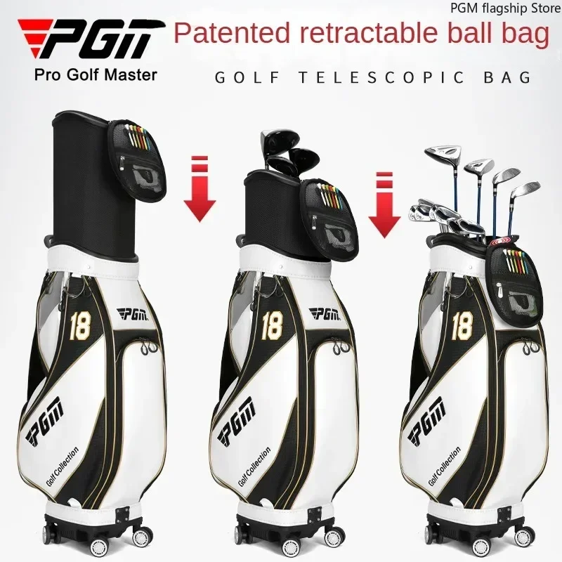 PGM-bolsa de Golf para hombre, bolsa de aviación impermeable, telescópica, de empuje plano, de cuatro ruedas, QB100