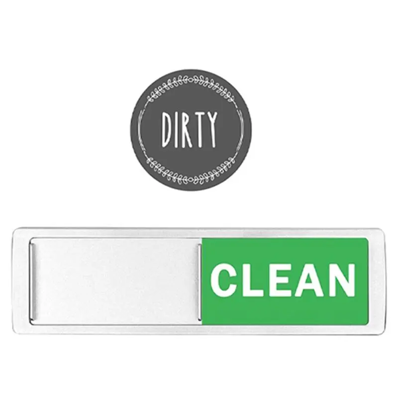 【Big Deal】2PCS Dishwasher Magnet Clean Dirty Sign Shutter Only Changes When You Push It Non-Scratching Dishes Are Clean Or Dirty