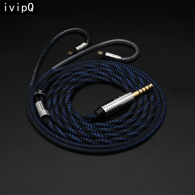 ivipQ-514 koncentryczny pojedynczy kryształ miedź posrebrzany kabel do aktualizacji słuchawek, dla HOLA Zero KATO Winter Cadenza Aria A5000  hd 650  balanced earphones 4.4  iem cable ear hooks