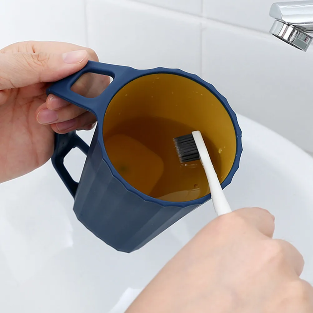 

2Pcs Travel Tooth Cup with Handle Tooth-Brushing Mug Toothpaste Organizer Toothbrush Holder Compact Portable for Vacation
