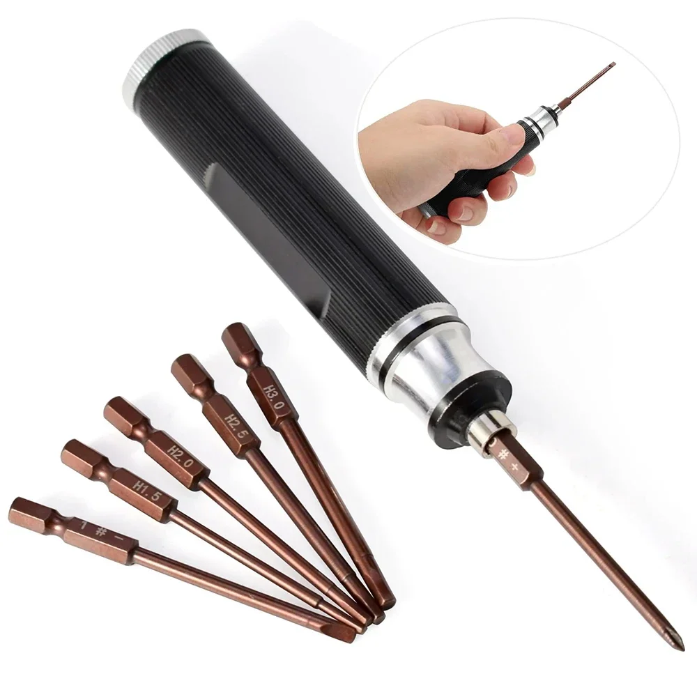 RC Hex Driver Set 6-in-1 Magnetic Hexagonal Allen Metal Screwdriver Wrench Kit Helicopter Car Model Drone FPV Repair Tool