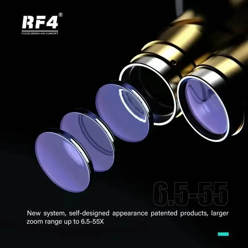ชุดกล้องจุลทรรศน์สเตอริโอสามตาแบบมืออาชีพ RF4 0.5X 0.7X เสริมเลนส์สำหรับโทรศัพท์ PCB เครื่องมือซ่อมบัดกรี