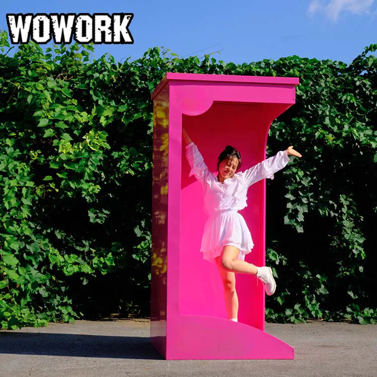 

2025 WOWORK Big Giant Large pink Wedding Decoration Backdrop Photo Booth Box for Proposal Marriage Party Decoration